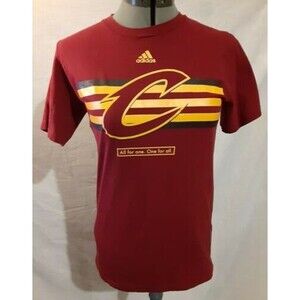 Women’s Adidas Cleveland Cavs Basketball NBA Red / Gold T Shirt Top Size Small